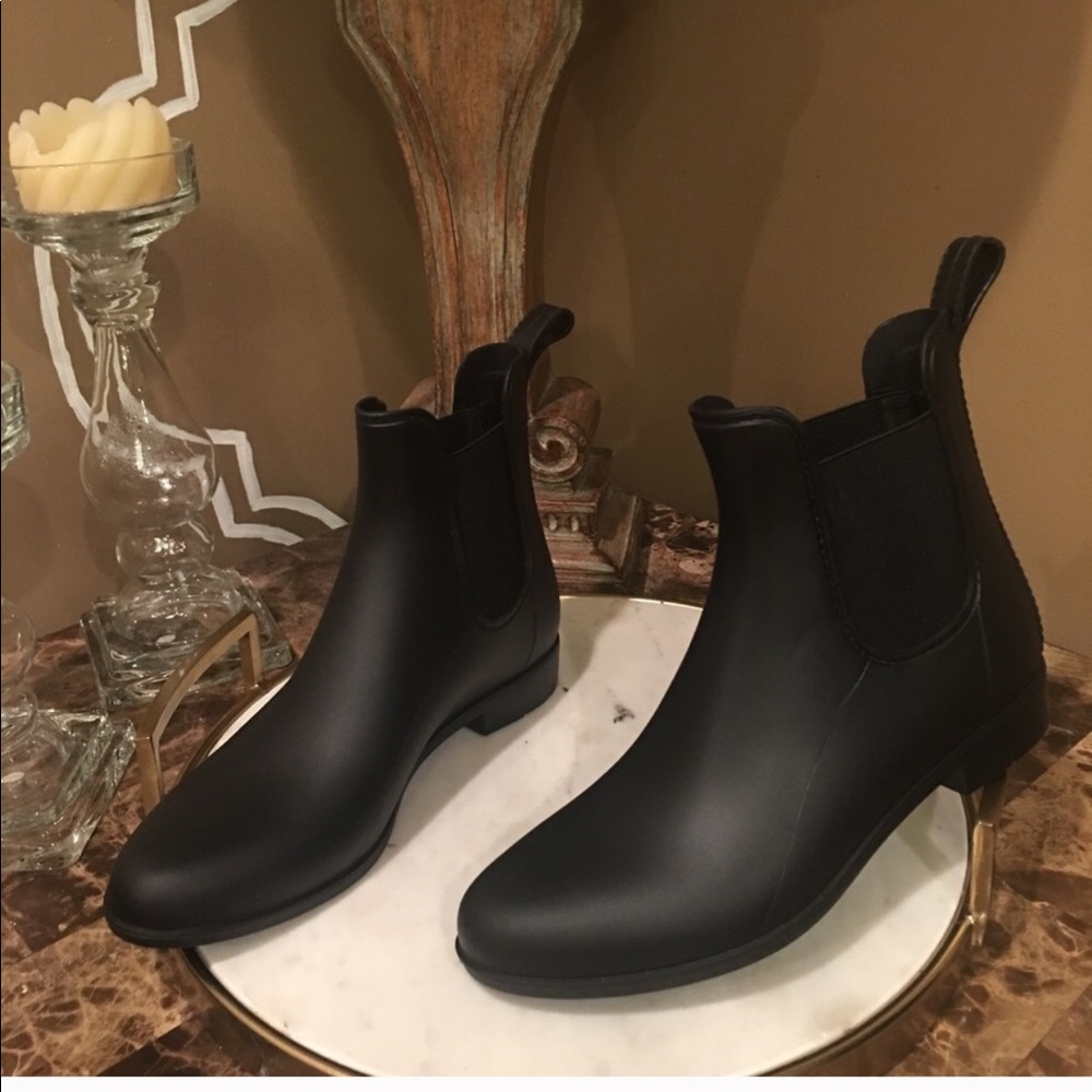 J.Crew Matte Black Chelsea Rainboots
